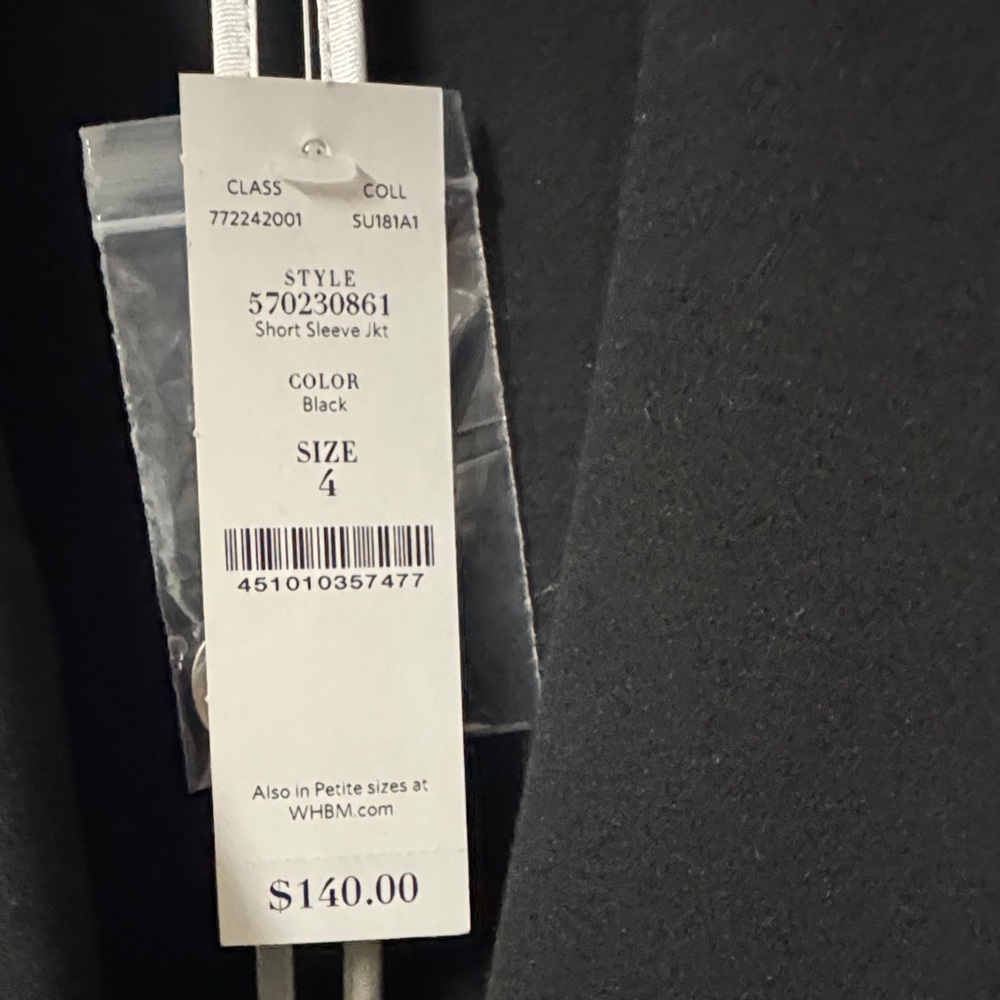 White House Black Market Short Sleeve Black Blazer - Picture 2 of 3